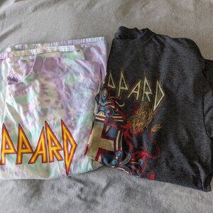 Lot of 2 Def Leppard t-shirts small juniors